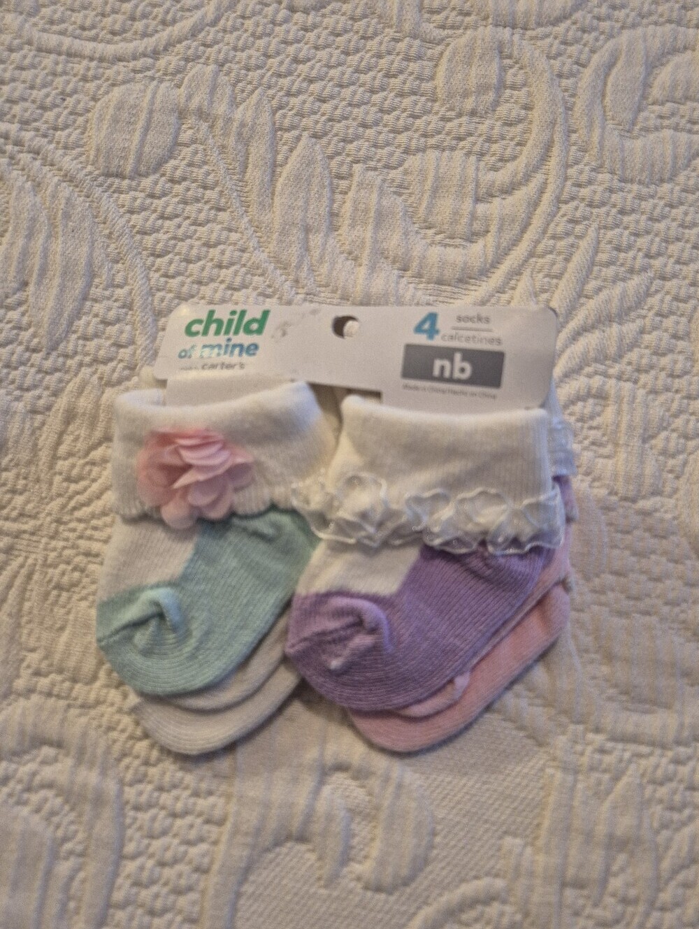 Child of Mine girls NB 4 pairs of socks  NWT